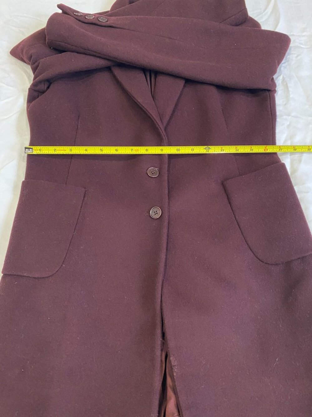 Adele Fado vintage women's burgundy coat 44 - Picture 4 of 9